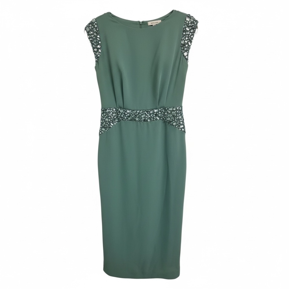 Pamella by Pamella Roland Teal/Green Embellished Long Dress/ Evening Gown - Picture 3 of 16